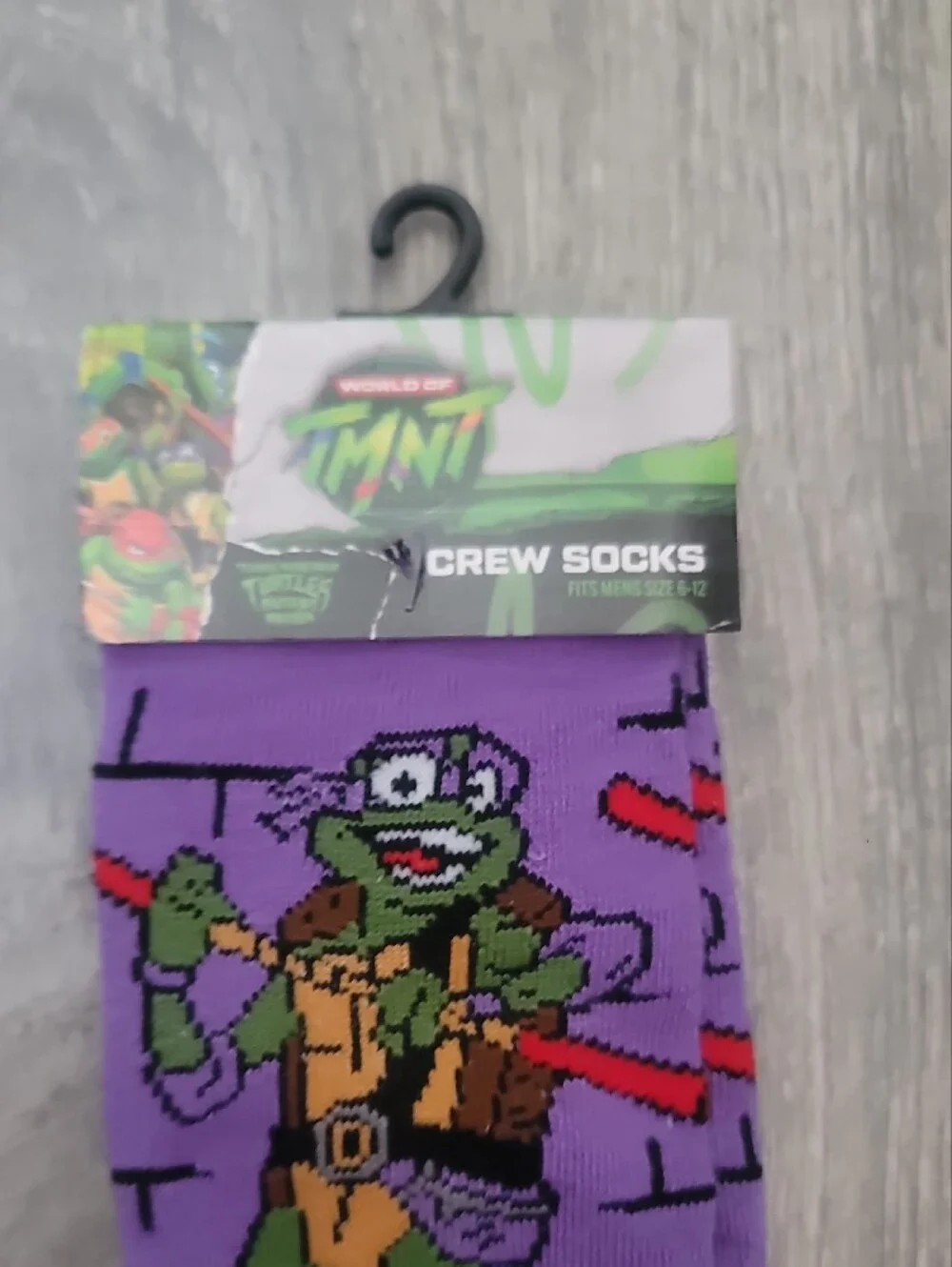 Teenage Mutant Ninja Turtles TMNT Purple Donatello Casual Crew Socks